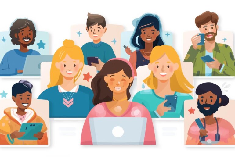 Erstelle mir ein Bild zum Thema Freizeitgruppe onlineErstelle mir ein Bild zum Thema Freizeitgruppe online